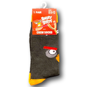 3/$20 Angry Birds Funny Novelty Crew Socks - NWT